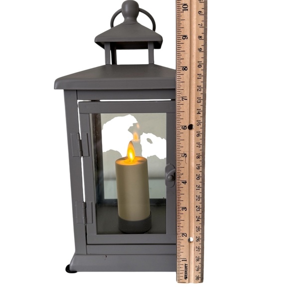 Gray Metal Lantern with Luminaria Candle - Picture 2 of 5